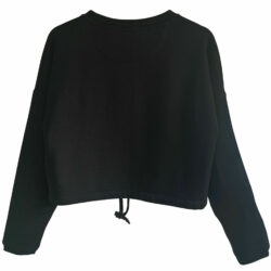 Cropped damessweater met ronde hals, achterzijde